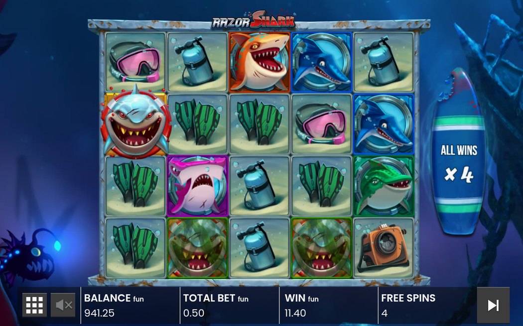 ALL WINS Multiplikator im laufenden Shark Bonus